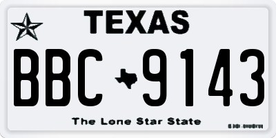 TX license plate BBC9143