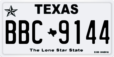 TX license plate BBC9144