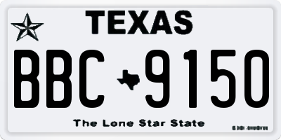 TX license plate BBC9150