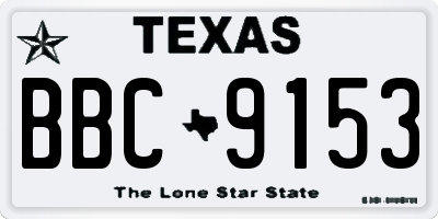 TX license plate BBC9153