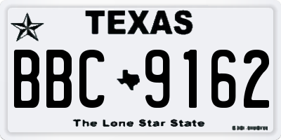 TX license plate BBC9162