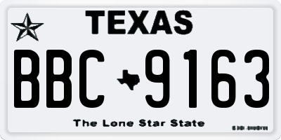 TX license plate BBC9163