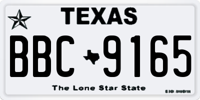 TX license plate BBC9165