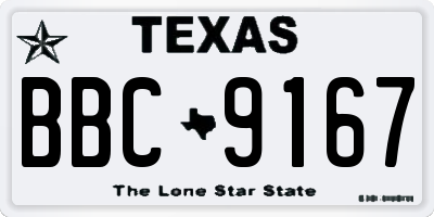TX license plate BBC9167