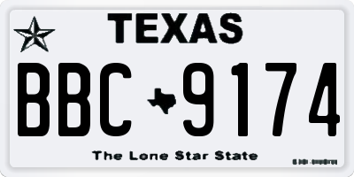 TX license plate BBC9174