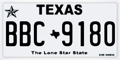 TX license plate BBC9180