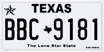 TX license plate BBC9181