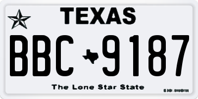 TX license plate BBC9187