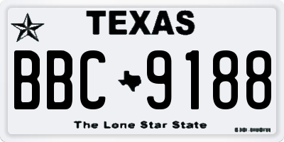 TX license plate BBC9188