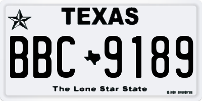 TX license plate BBC9189