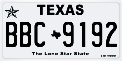 TX license plate BBC9192