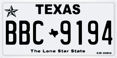 TX license plate BBC9194