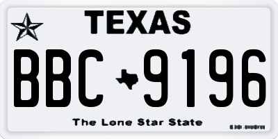 TX license plate BBC9196