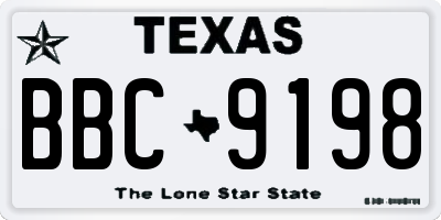 TX license plate BBC9198