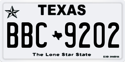 TX license plate BBC9202