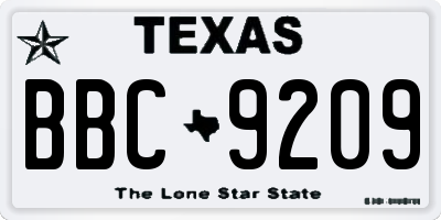 TX license plate BBC9209