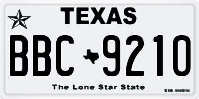 TX license plate BBC9210