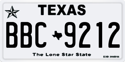 TX license plate BBC9212