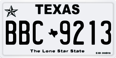 TX license plate BBC9213