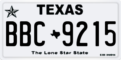 TX license plate BBC9215