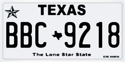 TX license plate BBC9218