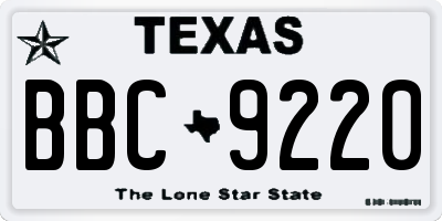 TX license plate BBC9220