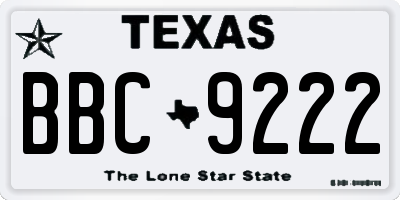 TX license plate BBC9222