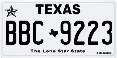 TX license plate BBC9223