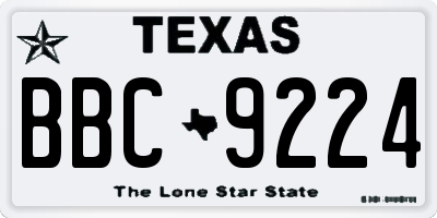 TX license plate BBC9224