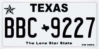 TX license plate BBC9227