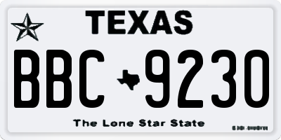 TX license plate BBC9230