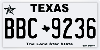 TX license plate BBC9236