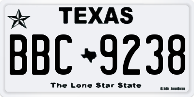 TX license plate BBC9238