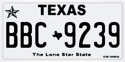 TX license plate BBC9239