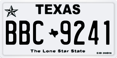 TX license plate BBC9241