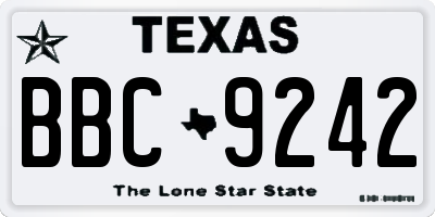 TX license plate BBC9242