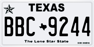 TX license plate BBC9244