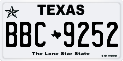 TX license plate BBC9252