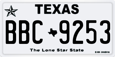 TX license plate BBC9253