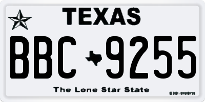 TX license plate BBC9255