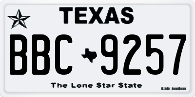 TX license plate BBC9257