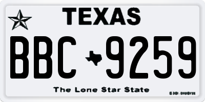 TX license plate BBC9259