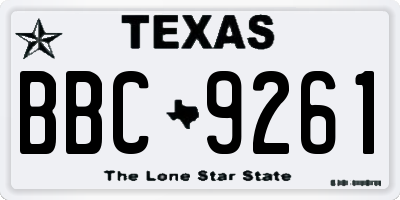 TX license plate BBC9261