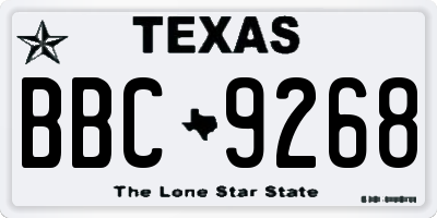TX license plate BBC9268