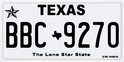 TX license plate BBC9270