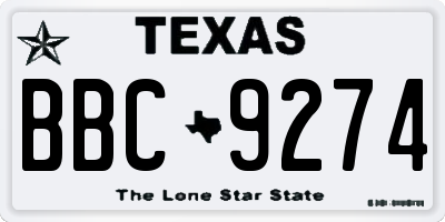 TX license plate BBC9274
