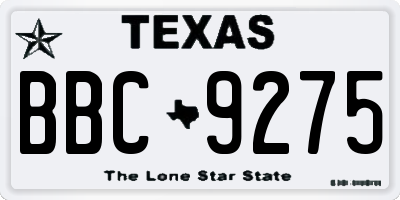 TX license plate BBC9275