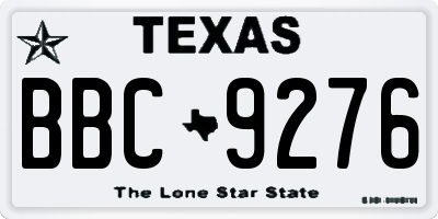 TX license plate BBC9276