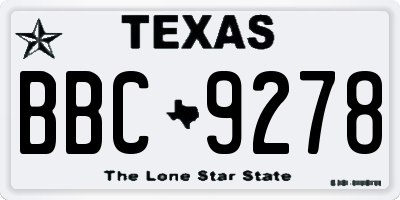 TX license plate BBC9278