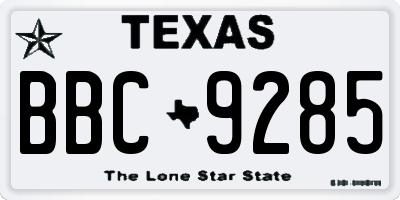 TX license plate BBC9285